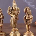 Brass Tirupati Balaji, Garuda & Hanuman Trio 5.5" | Divine Idols Set | Blessings, Protection & Devotion | Handcrafted Spiritual Ambiance | Home Temple Decor